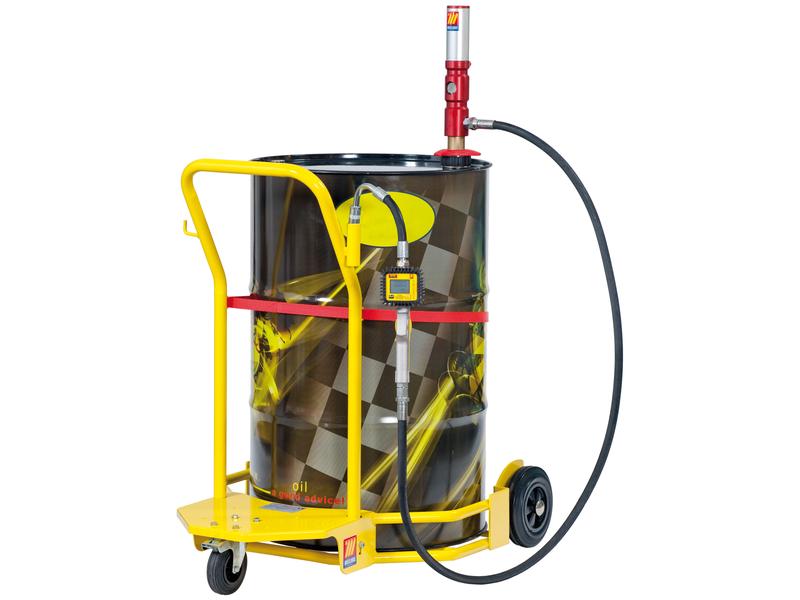 Pneumatic 55-Gallon Drum Oil Dispensing System with Trolley & Digital Meter